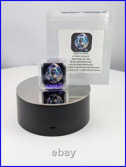 HayleyBug Mint Draco Nova 2 oz. 999 Silver Art bar #13 of 15 (Mint) W 1G Round HayleyBug Mint Draco Nova 2 oz. 999 Silver Art bar #13 of 15 (Mint) W 1G Round
