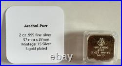 Hayleybug 2 oz ArachniPurr silver Square Cast Color Bar with COA mintage 15