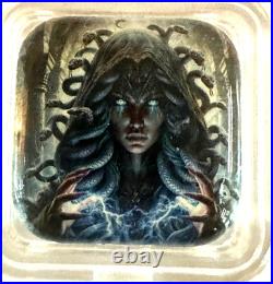 Hayleybug Medusa 2 oz silver Colorized Cast Loaf Bar SQUARE 67/150 RARE