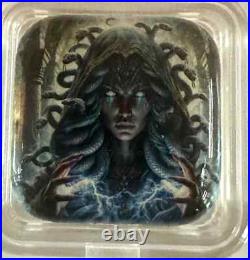 Hayleybug Medusa 2 oz silver Colorized Cast Loaf Bar SQUARE 67/150 RARE