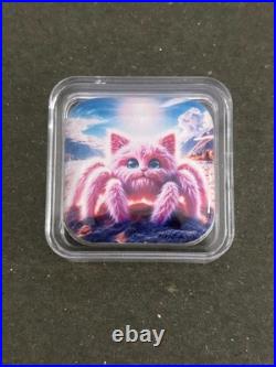 Hayleybug Mint Arachni-Purr 2oz. 999 Fine Silver Square Bar #8 of 15