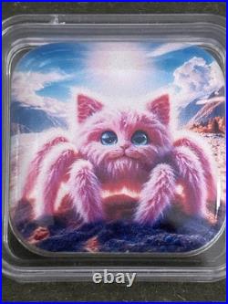 Hayleybug Mint Arachni-Purr 2oz. 999 Fine Silver Square Bar #8 of 15