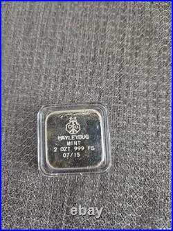 Hayleybug Mint Storm & Ember 2 oz Silver Colorized Cast Square Loaf Bar #7/15
