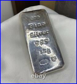 Heavy 1kg Solid Silver Bar 999 Pure Silver Bullion CML Sheffield 1000 grams