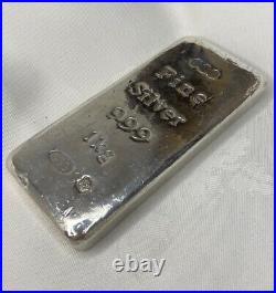 Heavy 1kg Solid Silver Bar 999 Pure Silver Bullion CML Sheffield 1000 grams