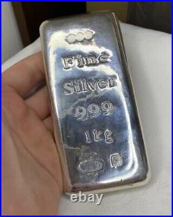 Heavy 1kg Solid Silver Bar 999 Pure Silver Bullion by CML Sheffield 1000g