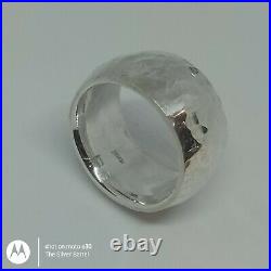 Heavy Solid. 999 Fine Silver Men's Hammered Ring Made From Real Silver Bullion