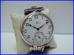 High Grade Omega Solid Silver Gents Oversized Swiss wristwatch, No Reserved