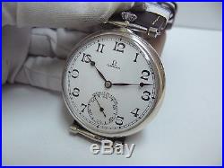 High Grade Omega Solid Silver Gents Oversized Swiss wristwatch, No Reserved
