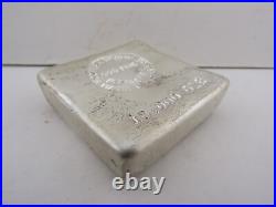 Hoover & Strong 10 OZS Cast Pour 2 Square Bar Ingot 999 Fine Silver Toner Rare