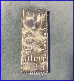 Huge Heavy 2.1KG solid silver bullion bar ingot massive 2.1 x 1KG silver 925
