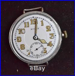 Huge Rolex WW1 Military Antique Trench Mens watch solid silver high grade mvmt