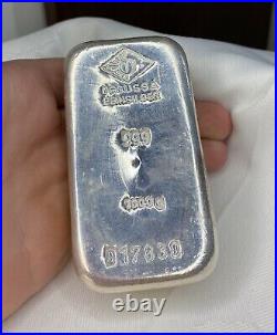 Huge, Solid Silver 1kg Bullion Ingot Degussa 1000g Investment. 999 Silver