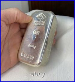Huge, Solid Silver 1kg Bullion Ingot Degussa 1000g Investment. 999 Silver