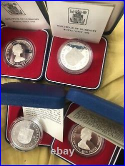 Huge Solid Silver Coin Collection 28 Boxed COA Royal Mint US Canada IOM Invest