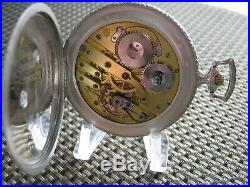 IWC Schaffhausen Antique Open Face Pocket Watch Solid Silver 900 Art Deco Swiss