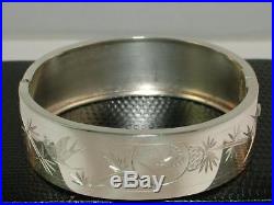 Immaculate Victorian Solid Silver Hinged Bangle Bracelet Sterling Excellent A1
