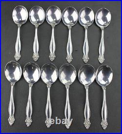 International Jeanne D' Arc Sterling Silver Bullion Soup Spoons, 12 Pc, 5