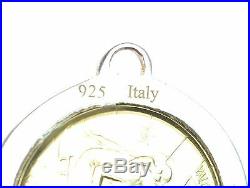 Italian 1980 Lira Coin Set in Solid 925 Sterling Silver Bracelet 8 L