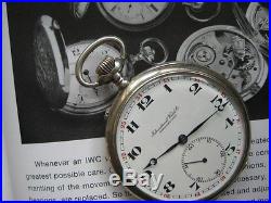Iwc Shaffhausen-solid Silver Half Hunter Antique Pocket Watch Swiss Top Conditio