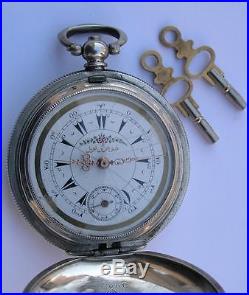 J. Dent London/tunel Solid Silver Key Wind Pocket Watch Ottoman Empire/turkey