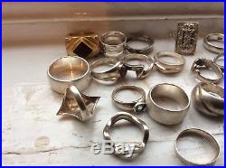 Job Lot 23 solid Sterling Silver Rings 137.8 grams
