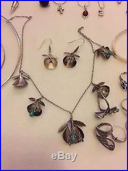 Job Lot Of Solid Silver Jewellery (Approx 500grams)