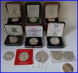 Job lot x 12 solid silver crown size coins 324.88 grams of. 925 silver 1970's +
