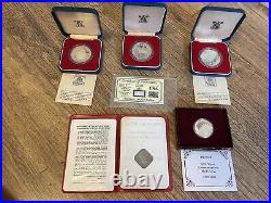 Joblot Of Solid Silver Coins SILVER COMMEMORATIVE COIN Queen, British