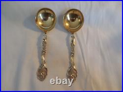 Johannes Siggard gold gilt sterling silver 830 Danish bullion spoons set of two Johannes Siggard gold gilt sterling silver 830 Danish bullion spoons set of two