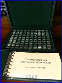 John Pinches 100 Greatest Cars in 160 grams Solid 0.925 Silver rare collectible