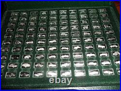 John Pinches 100 Greatest Cars in 160 grams Solid 0.925 Silver rare collectible