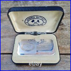Johnson Matthey Bankers Solid Fine 999 Silver Bullion Bar 100g 100 Grammes Box