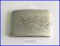 Kanji Sterling silver 950 Cigarette Case Handmade Japanese Antique Kanji Sterling silver 950 Cigarette Case Handmade Japanese Antique