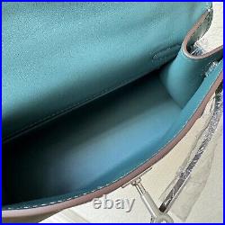 LEATHER INSIDE & OUT Teal Mini 22 Pochette Crossbody Bag with Silver HW