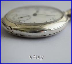 LONGINES POCKET WATCH SOLID SILVER 800 CAL 19.75 WORKING all original 53 mm