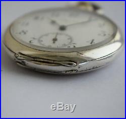 LONGINES POCKET WATCH SOLID SILVER 800 CAL 19.75 WORKING all original 53 mm