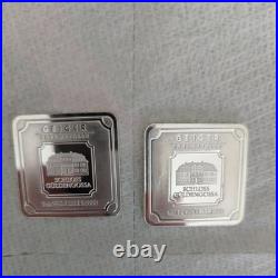 LOT OF 2 1 oz Geiger Edelmetalle Square Silver Bar with Security Line LOT OF 2 1 oz Geiger Edelmetalle Square Silver Bar with Security Line