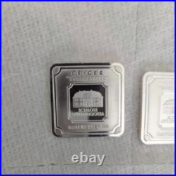 LOT OF 2 1 oz Geiger Edelmetalle Square Silver Bar with Security Line LOT OF 2 1 oz Geiger Edelmetalle Square Silver Bar with Security Line
