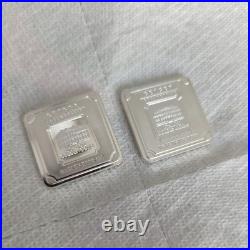 LOT OF 2 1 oz Geiger Edelmetalle Square Silver Bar with Security Line LOT OF 2 1 oz Geiger Edelmetalle Square Silver Bar with Security Line