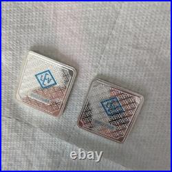 LOT OF 2 1 oz Geiger Edelmetalle Square Silver Bar with Security Line LOT OF 2 1 oz Geiger Edelmetalle Square Silver Bar with Security Line