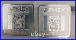 LOT OF 2 1 oz Silver Bar APMEX Square Series (Geiger Style) LOT OF 2 1 oz Silver Bar APMEX Square Series (Geiger Style)