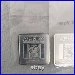 LOT OF 2 1 oz Silver Bar APMEX Square Series (Geiger Style)