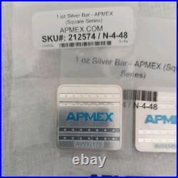 LOT OF 2 1 oz Silver Bar APMEX Square Series (Geiger Style)