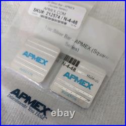LOT OF 2 1 oz Silver Bar APMEX Square Series (Geiger Style)