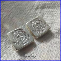 LOT OF 2 Monarch Precious Metals 50 Gram Poured Silver Bar Square