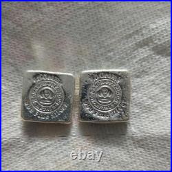 LOT OF 2 Monarch Precious Metals 50 Gram Poured Silver Bar Square