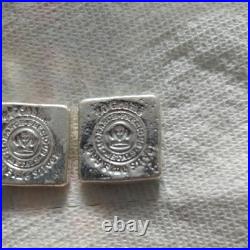 LOT OF 2 Monarch Precious Metals 50 Gram Poured Silver Bar Square LOT OF 2 Monarch Precious Metals 50 Gram Poured Silver Bar Square