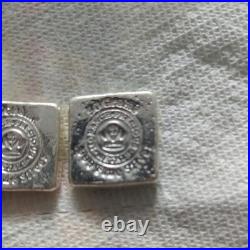 LOT OF 2 Monarch Precious Metals 50 Gram Poured Silver Bar Square LOT OF 2 Monarch Precious Metals 50 Gram Poured Silver Bar Square