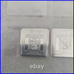 LOT OF 3 1 oz Silver Bar APMEX Square Series (Geiger Style)